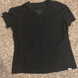 FIGS Black Scrub Top with Side Pockets Size Medium